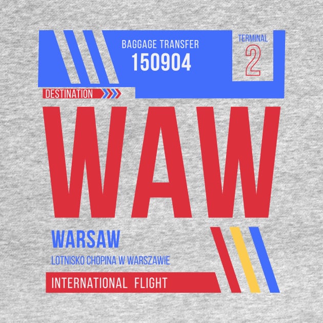 Warsaw (WAW) Airport Code Baggage Tag by SLAG_Creative